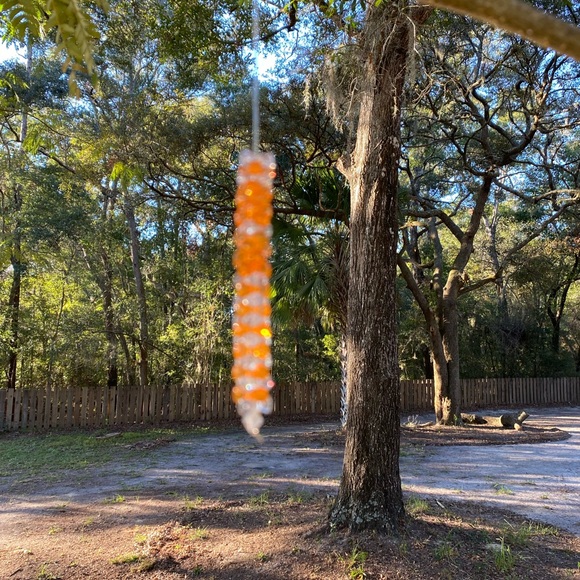 Tangerine and clear suncatcher handmade by yours truly! - Picture 1 of 2
